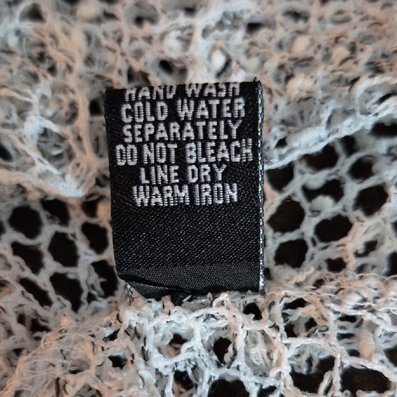 Kaktus White Open-Knit Cardigan with Button Detail - Picture 8 of 8